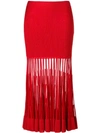 Alexander Mcqueen Fitted Flared Skirt In Red