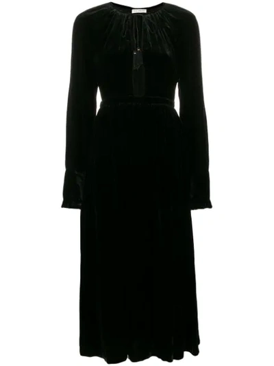 Ulla Johnson Velvet Midi Dress In Black