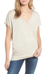 Amour Vert 'mayr' V-neck Tee In Oatmeal