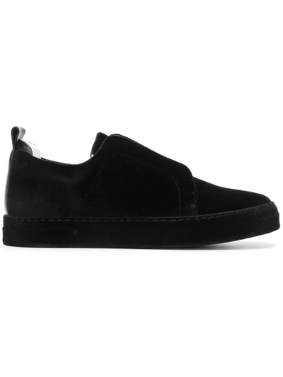 Pierre Hardy Laceless Velvet Sneakers In Black