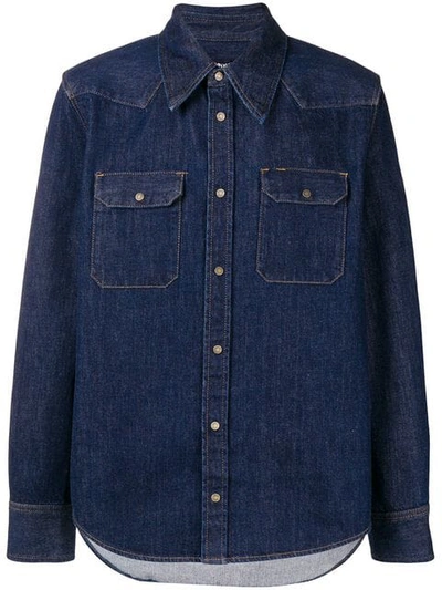 Calvin Klein 205w39nyc Archive Western Embroidered Denim Shirt In Blue