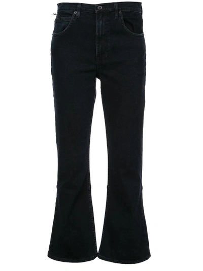 Proenza Schouler Cropped Flare Jeans - Black In Blue