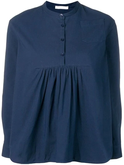 Peter Jensen Flared Loose Blouse In Blue