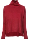 Derek Lam 10 Crosby Turtleneck With Rib Detail In Pink