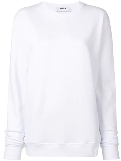 Msgm Logo Print Sweatshirt - White