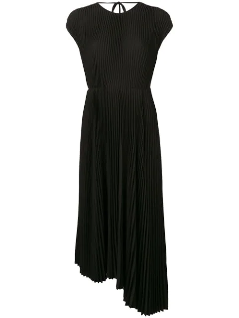 Msgm Pleated Dress In Black | ModeSens