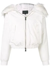Emporio Armani Padded Faux Fur Hooded Jacket In White