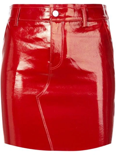 Rta Short Varnished Skirt In Red