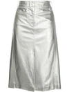 Tibi High-waisted Skirt In Silver