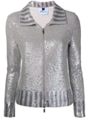 Blumarine Sequin Embellished Zip Cardigan - Grey