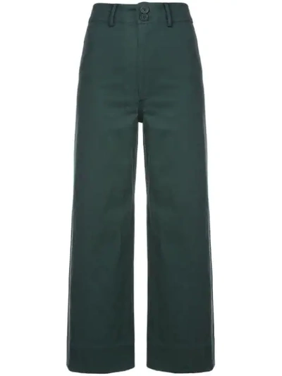 Apiece Apart Straight Cropped Trousers - Green