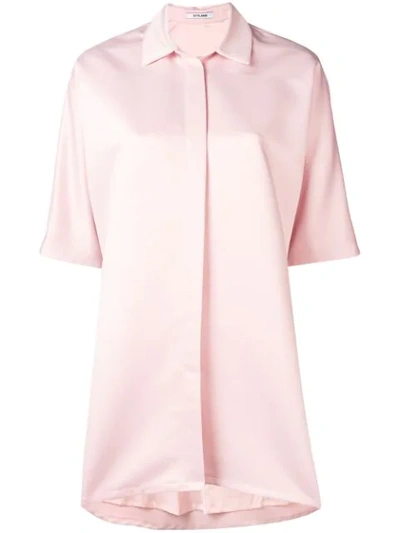 Styland Mini Shirt Dress In Pink