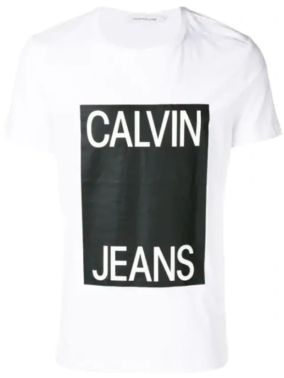 Calvin Klein Jeans Est.1978 Box Logo T In White