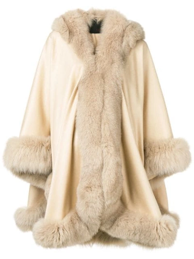 Liska Hooded Fur In Neutrals