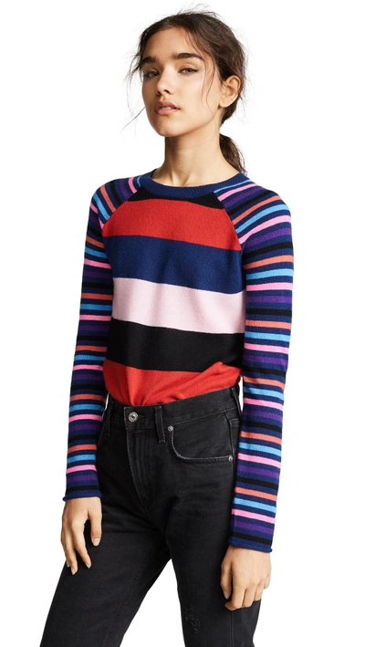 Replica Los Angeles Striped Long Sleeve Cashmere Tee In Multi