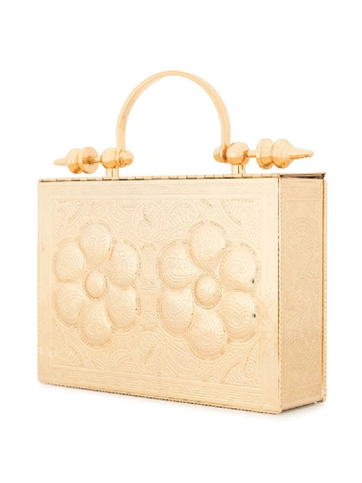 Okhtein Square Palmette Flower Minaudiere - Metallic (nordstrom Exclusive) In Gold