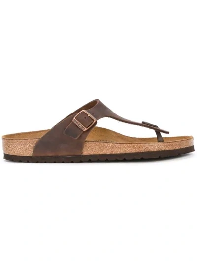 Birkenstock Open-toe Side-buckle Sandals In Brown