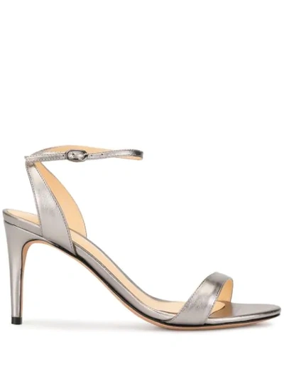 Alexandre Birman Willow 75 Leather Sandals In Silver