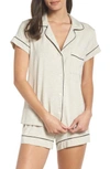 Eberjey 'gisele' Shorty Pajamas In Oatmeal Heather/ Charcoal