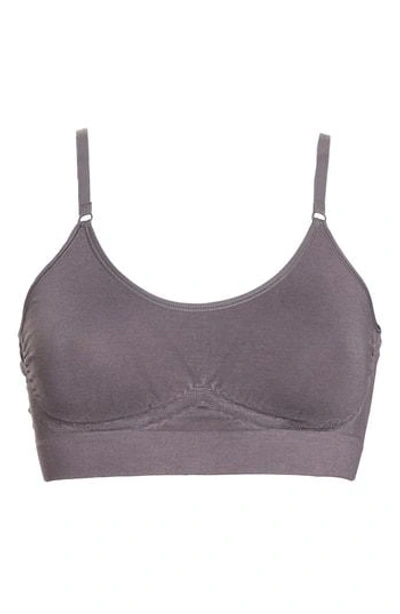 Yummie Seamlessly Shaped Convertible Scoop Neck Wireless Unlined Bralette In Gargoyle