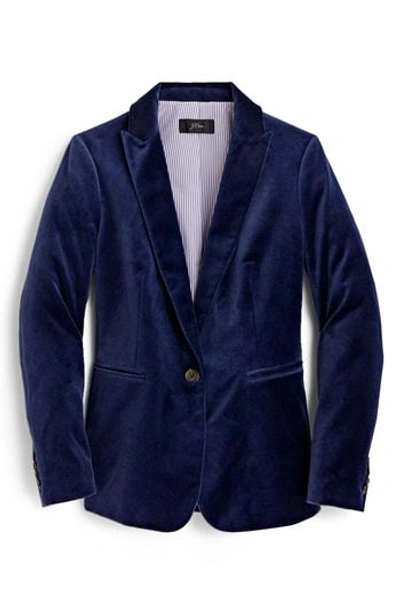 Jcrew Parke Velvet Blazer In Navy