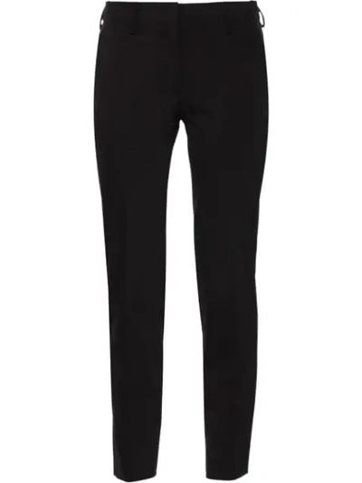 Prada Technical Stretch Fabric Trousers In Black