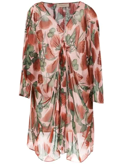 Adriana Degreas Fiore Printed Kaftan - Pink