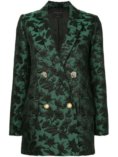 Mother Of Pearl Baroque Patterned Blazer In Green