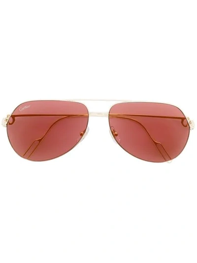 Cartier Première De  Pilot-frame Sunglasses In Gold