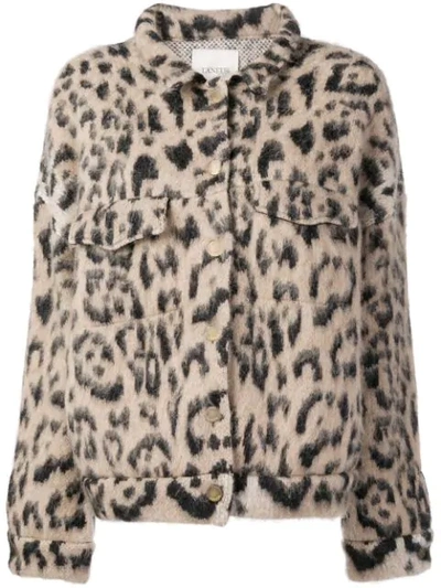 Laneus Leopard Short Jacket In Neutrals