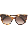 Alexander Mcqueen Embellished Sunglasses In Brown