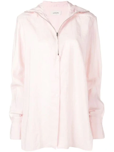 Lemaire Zip Crepe Blouse In Pink