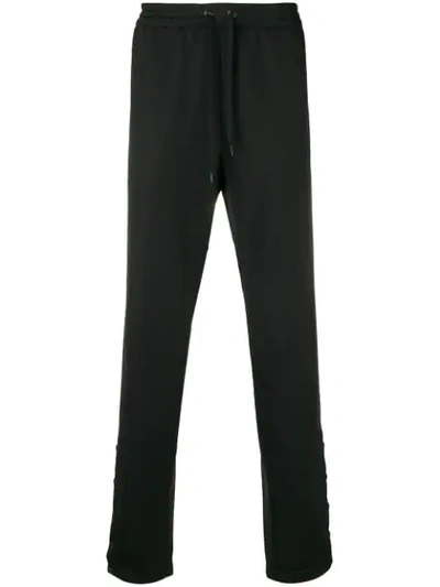 Versace Logo Strap Track Trousers In Black