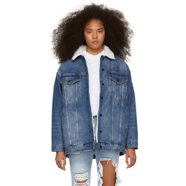 sheep fur denim jacket