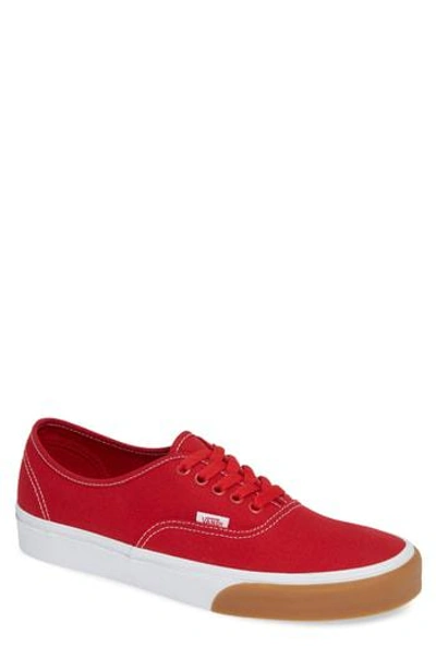 Vans Authentic Gum Bumper Sneaker In Red/ True White