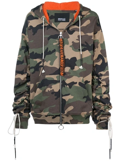 Mostly Heard Rarely Seen Camouflage Zip-up Hoodie In Green