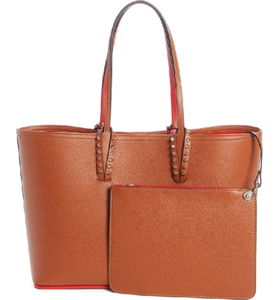 Christian Louboutin Small Cabata Calfskin Leather Tote - Brown In Coconut/ Coconut