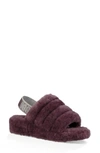 Ugg Fluff Yeah Genuine Shearling Slingback Sandal In Port