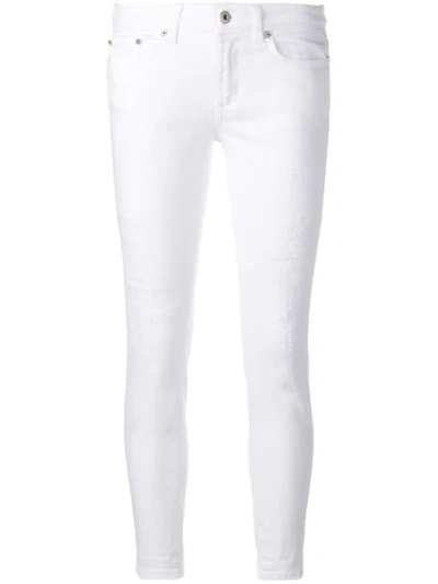 Dondup Skinny Cropped Trousers In White