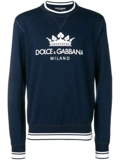 Dolce & Gabbana Logo Sweatshirt In Blue