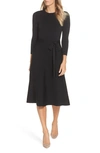 Eliza J Fit & Flare Sweater Dress In Black