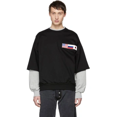 Gosha Rubchinskiy Double Sleeve Sweatshirt In Black ModeSens