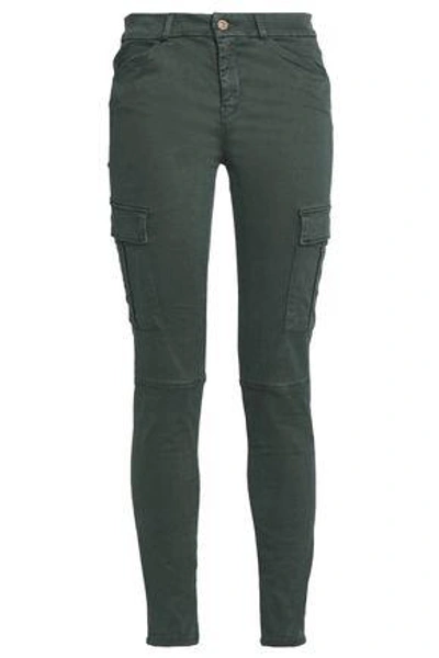 7 For All Mankind Woman Sateen Skinny Pants Forest Green