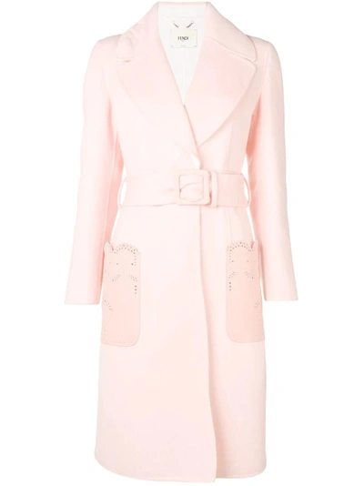 Fendi Belted Midi Coat - Pink