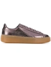 Puma Basket Metallic Sneakers In Silver