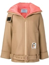 Prada Hooded Zipped Jacket - Neutrals