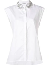 Rabanne Crystal Embellished Shirt In White