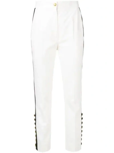 Dolce & Gabbana Contrast Stripe Trousers - White