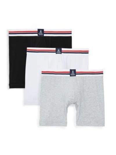 Psycho Bunny 3-pack Motion Boxer Briefs In Black Grey
