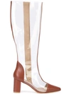 Maryam Nassir Zadeh Jupiter Leather-trimmed Boots In Brown